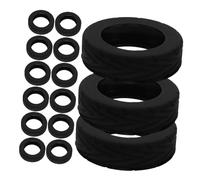 Holibanna 16pcs Noiseless Silicone Luggage Wheel Covers Spinner Wheel Protectors for Suitcase and Office Chair Casters Black Soft Caster Covers