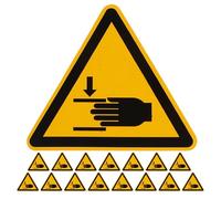 Holibanna 16PCS Watch Your Hands Safety Warning Stickers - Bilingual Label Decal for Machine Equipment Indoor Outdoor Workplace - Danger Pinch Point Caution Signs