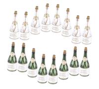 Holibanna 16Pcs Wedding Wishing Bubble Bottles Set, Mini Sparkling Empty Bubble Bottles in Green White, Party Supplies for Weddings, Bachelorette 50Th Anniversary Celebrations