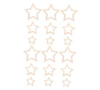 Holibanna 18pcs Star Shaped Wooden Macrame Rings for DIY Wall Decor Floral Hoop Craft Frames for Dream Catcher Wedding Bedroom Living Natural Wood Crafting