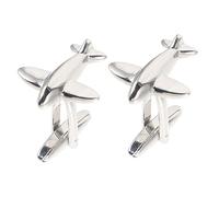 Holibanna 1Pair Airplane Cufflinks for Men Unique Decorative Shirt Buttons Stylish Business Cufflinks for Tuxedo Dress Shirt Durable Design