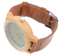 Holibanna 1pc Bamboo Wooden Watch with Leather Band Casual Vintage Men Wristwatch Lightweight and Design for Any Occasion Comes with Box