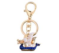 Holibanna 1pc Chinese Dragon Boat Design Keychain Pendant Bag Accessory for Car Keys Easy to Carry Creative Decorative Keyring Elegant Rhinestones