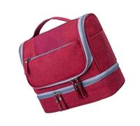 Holibanna 1pc Cosmetic Pouch Multifunctional Multilayer Design for Organized Packing for Toiletries and Makeup Portable Hanging Storage Bag Wine Red