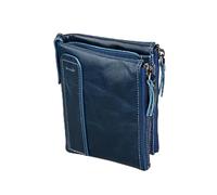 Holibanna 1pc RFID Leather Zipper Wallet for Men Multifunctional Short Purse Coin Pocket Photo Holder and Card Slots Stylish Blue Design for Everyday Use