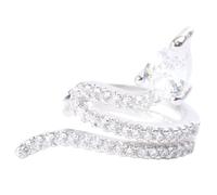 Holibanna 1pc Sterling Silver Stud Earrings for Women Snake Design Rhinestone Clip Earring No Piercing Ear Clip Jewelry