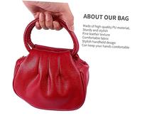 Holibanna 1pc Women Mini Bag Pu Solid Clutch Wallet for Shopping Rose Red and Fashionable Handbag for Everyday Use Pleated Design for Feminine Elegance