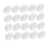 Holibanna 1set Egg Shapes Bulk Craft Mini Decorations Hunt Oval Shaped Polystyrene Foam Plain Color Decorative Painting Topper Small Large Decorating Party Kit White 50pcs