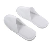 Holibanna 2 Pairs Disposable Slippers White Closed Toe Travel Hotel Spa Couple Flats Single Use for Beauty Salon Home Hotel