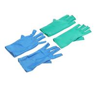 Holibanna 2 Pairs Fingerless Sewing Gloves Half Finger Crochet Gloves Elastic Hand Covers for Quilting Supplies in Blue and Lake Green, Women’s Hand Sewing Tools