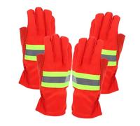 Holibanna 2 Pairs Fireproof Firefighting Gloves Heat Resistant High Temperature Protection Flame Retardant Insulated Extrication Gloves with Enhanced Grip for Emergency Rescue and Industrial