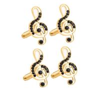 Holibanna 2 Pairs Music Note Alloy Cufflinks Men S Rhinestone Shirt Sleeve Buckles for Formal Business Weddings Concerts Stylish French Accessories