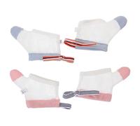 Holibanna 2 Pairs Thumb Stop Gloves for Infants, Soft Cotton Protective Finger Mittens with Small Red and Blue Dots, Size M, Nail Biting Treatment for and