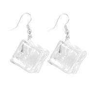 Holibanna 2 Pairs Unique Statement Earrings for Women Ice Cube Shape Dangle Earrings Summer Fashion