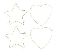 Holibanna 2 Pairs Women Hoop Earrings Heart Shape Star Shape Stylish Ear Accessories for DIY Jewelry Making Lightweight Daily Wear and Party Charm