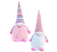 Holibanna 2 Pcs Christmas Gnome Plush Doll Set Decorative Lint Ornaments for Holiday Home Decor Cute Face Figures for Christmas Tree Party Decorations