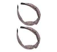 Holibanna 2 Pcs Knotted Wide Leopard Print Headband for Women Soft Breathable Fabric High Crown Effect Hair Hoop Versatile Styling for Workout Yoga Casual and Formal Wear