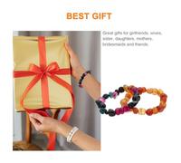 Holibanna 2 Pcs Multicolor Natural Agate Beaded Bracelet Random-shaped Gemstone Jewelry for Men and Women Lightweight Hand Chain Accessories for Yoga Meditation Daily Wear