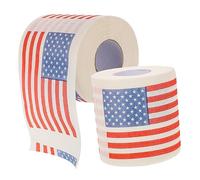 Holibanna 2 Rolls American Flag Decorative Toilet Napkins of Ply Bathroom Tissue with Unique Embossed Design Creative Napkin Paper for Home Party Use