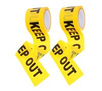 Holibanna 2 Rolls Non-adhesive Caution Tape Yellow Warning Barrier Tape for Crime Scene Safety Marking and Construction Alert