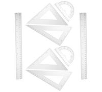 Holibanna 2 Sets Geometry Maths Set Drawing Accessory with 4 Pieces Versatile Ps Plastic Triangle Rulers and Stationery Bag Lightweight Measurement Tool for Architecture and Construction