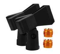 Holibanna 2 Sets Microphone Clip Holders with Copper Threads and Secure Spring Clamp Compatible with Handheld Wired and Wireless Mics Includes Male to Female Thread Adapter for Stable Stand