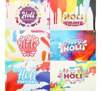 Holibanna 2 Sets of Holi Greeting Cards with Envelopes for Festival and Party Invitations, Convenient to Carry Paper Cards to Write down Wishes and Holiday Blessing Messages