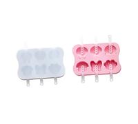 Holibanna 2 Sets Silicone Popsicle Molds with Plastic Sticks for DIY Ice Cream Ice Bars and Making Soft Flexible Non Stick Food Grade Moulds Pink and Gray for Home and Parties