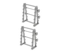 Holibanna 20 Scale Miniature Plastic Barbell Holder Rack Dollhouse Fitness Equipment Model Decorative Gym Accessory for Doll Furniture and Home Scenes
