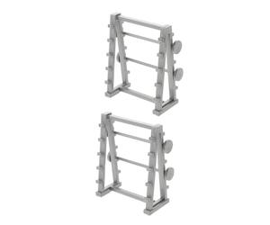 Holibanna 20 Scale Miniature Plastic Barbell Holder Rack Dollhouse Fitness Equipment Model Decorative Gym Accessory for Doll Furniture and Home Scenes