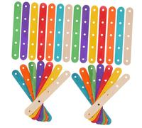 Holibanna 200 Pcs Pastel Popsicle Sticks with Holes Wooden Flat Craft Stems Colored Natural Unfinished Wood Sticks for DIY Art Projects Home Decor and Fine Motor Skill Development