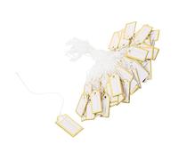 Holibanna 200Pcs Jewelry Price Tags with Knotted String for Hanging Rectangular Marking Labels for Clothing Gifts Shoes and Crafts Writable Display Tags for Easy Price Display and Removal