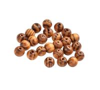 Holibanna 200pcs Natural Painted Wood Beads for Jewelry Making Craft Round Loose Wooden Beads with Floral Tribal Patterns Coating for Macrame Bracelets Necklaces DIY