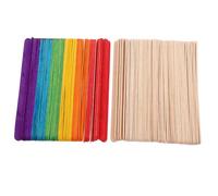 Holibanna 200Pcs Rainbow Popsicle Sticks Jumbo Colored Craft Sticks for DIY Projects Classroom Art Supplies Childrens Activities for Creative Fun