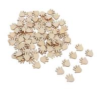 Holibanna 200pcs Unfinished Wood Hand Blanks for DIY Crafts and Home Decor, Hand-Shaped Natural Palm Wood Pieces Smooth Finish and Versatile Usage for Crafting Projects