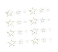Holibanna 200pcs Wooden Star Ornaments Mixed Hollow Five-Pointed Star Cutouts DIY Craft Pieces for Handmade Decorations Wood Material for Birthday Wedding School Party Uses