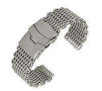 Holibanna 20mm Stainless Steel Shark Mesh Watch Band Metal Strap Silver Short Length Replacement for Men and Women