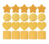 Holibanna 20pcs Artificial Biscuits Simulation Fake Cookies Real Touch Feeling and Bright Lustrous Colours, Plastic Resin Material for Shop and Food Trade Showcase Display Style