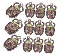 Holibanna 20pcs Egyptian Scarab Beetle Charms DIY Pendant Materials for Necklace Bracelet Keychain Making Ancient Inlaid Crystal Craft Supplies