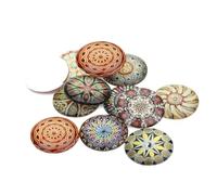 Holibanna 20pcs Mixed Color Glass Beads for Crafting Round Flat Back Shape, Creative and Delicate DIY Jewellery Making Supplies for Earrings and Vase Decorations Random Color