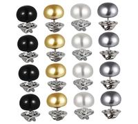 Holibanna 20Pcs No Sew Button Pins for Womens Shirts Removable Brooch Buttons Durable Metal Safety Fasteners Fashionable Dress Vest Accessories Pearl Design for Outfits