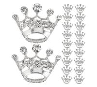 Holibanna 20pcs Small Crown Brooch Elegant Rhinestone Pins for Men Women Lightweight Accessories for Fashion Suits Jackets and Weddings Comfortable Wear Symbol of Nobility