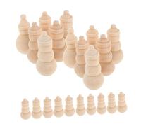Holibanna 20pcs Unpainted Wooden Snowman Dolls DIY Blank Snowman Figures for Creative Art Projects for Holiday Crafting and Skill Development
