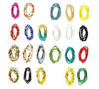 Holibanna 22Pcs Elastic Multi Layer Waist Chain Beads Body Chain for Women Colorful Stretchable Waistband Jewelry for Dress and Pants Fashionable Handmade Accessories Gift