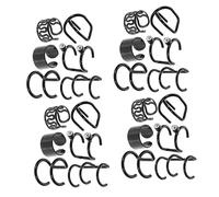 Holibanna 24 pcs Non Piercing Ear Earrings Set for Women Lightweight Dreadlock Accessories Unique Hair Black for Birthdays and Festivals