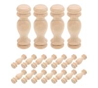 Holibanna 24 Pcs Staircase Balusters Spindles: 2.4" X 0.7" Wooden Unfinished Roman Column Finials for Crafts Decorative Indoor Stair Railing Spindles DIY Supplies