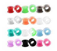 Holibanna 24pcs Ear Tunnel Plugs Silicone Stretchers Expanders Double Flared Ear Piercing Jewelry 8mm (Mixed Color)