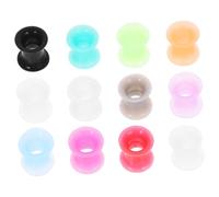 Holibanna 24pcs Mixed Color Silicone Ear Tunnels Plugs Expanders Double Flared Ear Stretchers Jewelry for Parties and Everyday Wear