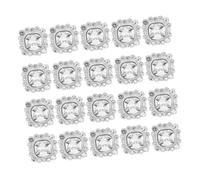 Holibanna 24pcs Rhinestone Crystal Buttons Square Sew Embellishments for Wedding Dress Clothing Decoration DIY Crafts Bags Shoes Hats and Home Decor Accessories