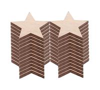 Holibanna 25 Pcs Unfinished Wooden Star Ornaments for DIY Crafts Natural Solid Wood Cutouts for Christmas Decorations Wedding Party Handmade Art Projects Festive Holiday Charm